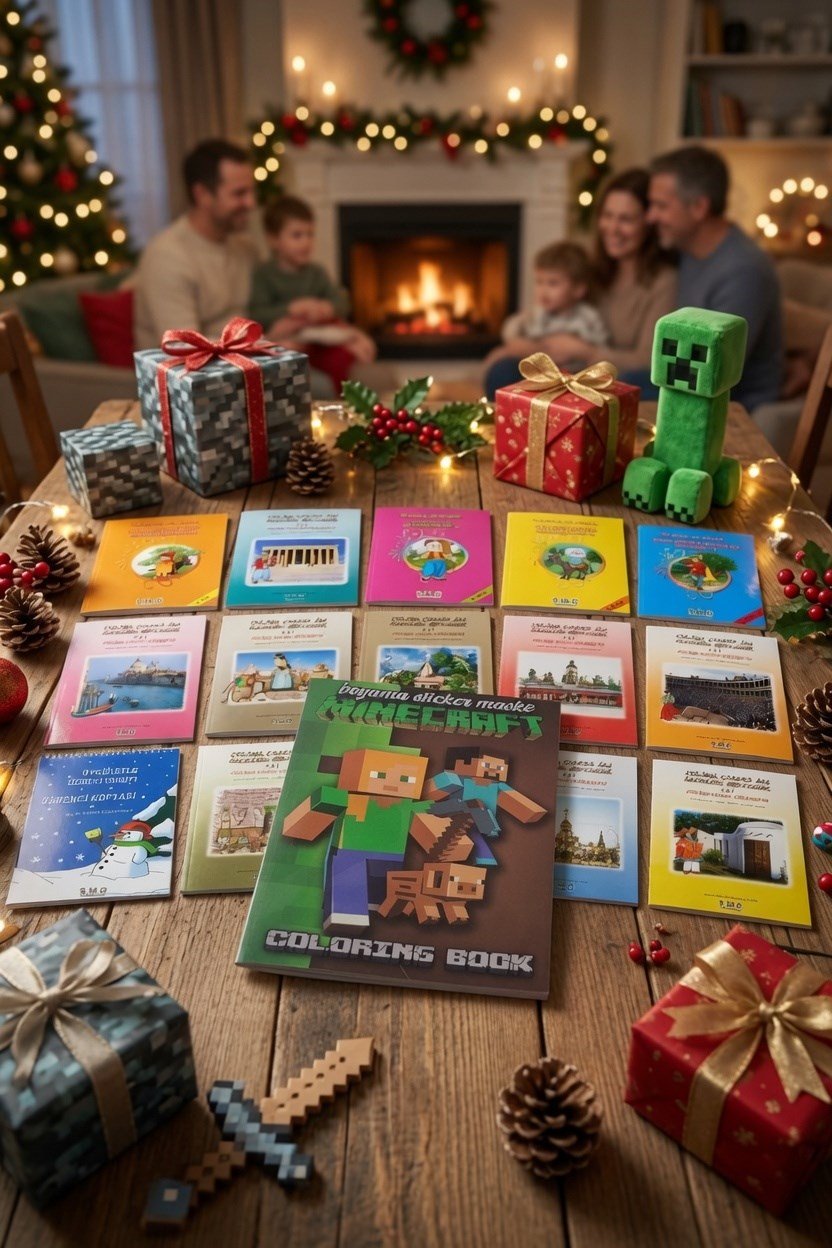 24 lü Tatil Seti Etkinlik-kavram-Boyama-Dikkat-matematik 4-7 yaş + Minecraft maske boyama stickers