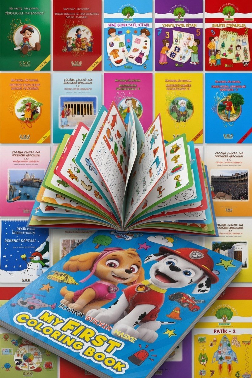 24'lü Tatil Seti Etkinlik Kavram Boyama Dikkat Matematik 4-7 Yaş Paw Patrol Hediyeli