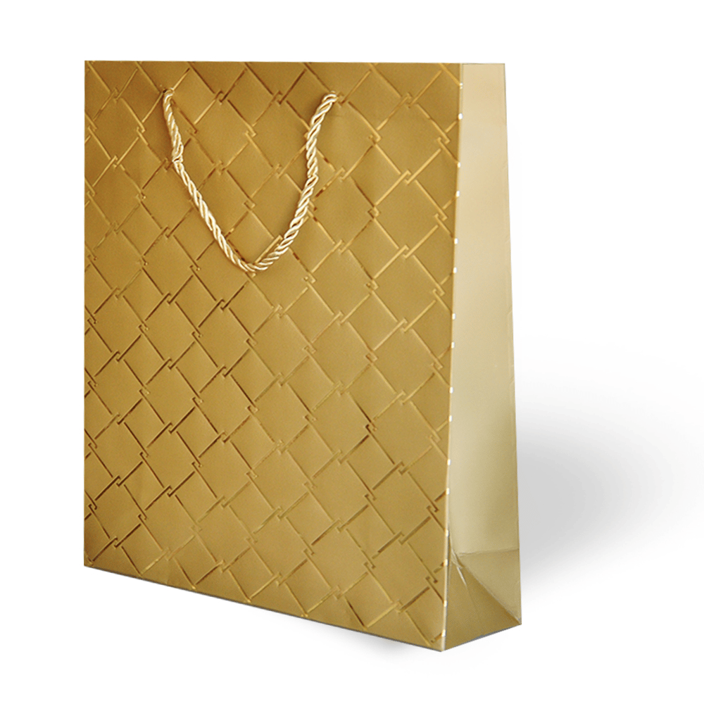 26x32x10 cm – Lüks Varak Baskılı Geometri Temalı Karton Hediye Çanta Özel Alışveriş Çantası