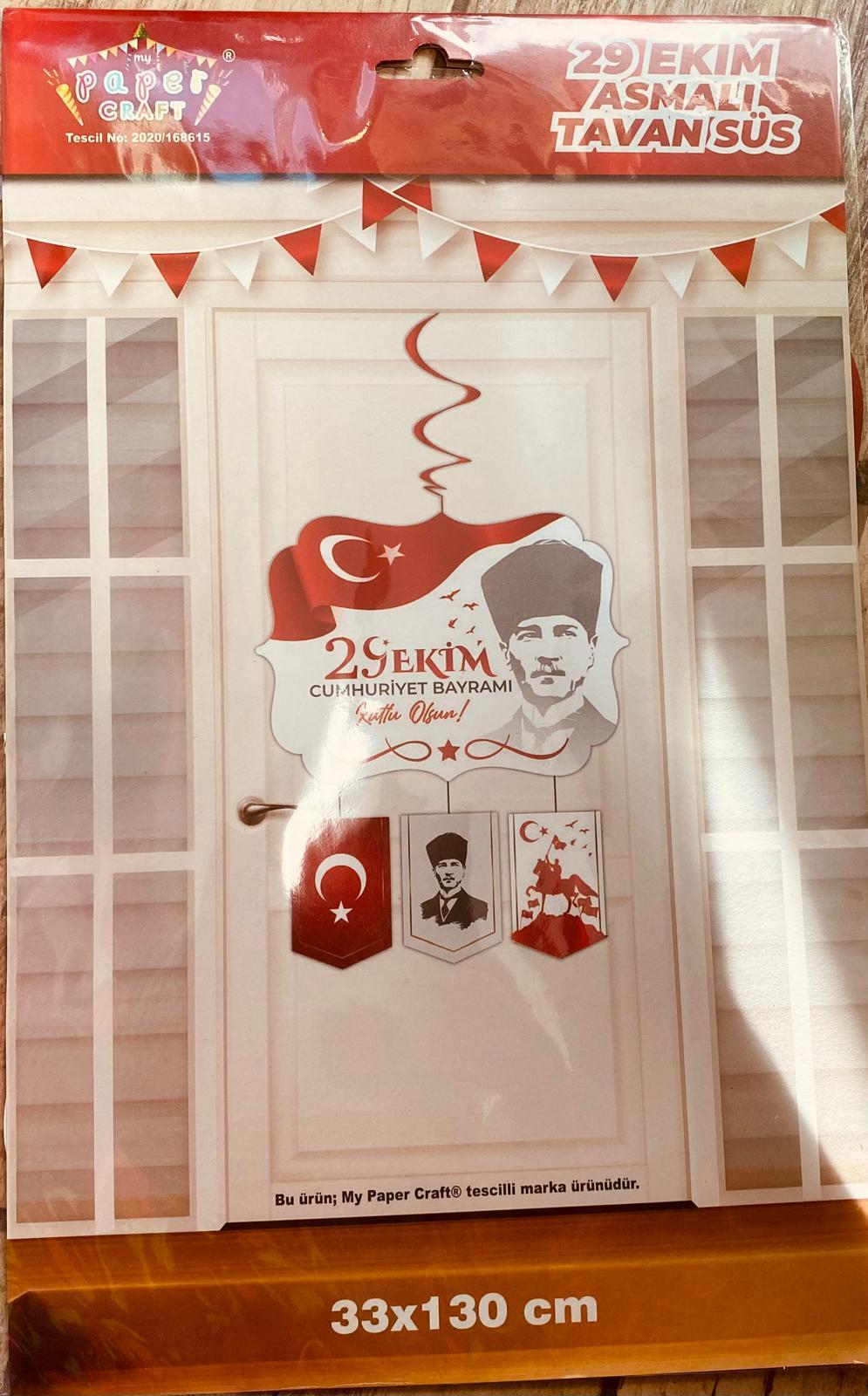 29 Ekim Cumhuriyet Bayramı Temalı Tavan Sarkıt süsü130cm*33cmAM