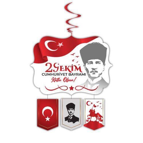 29 Ekim Cumhuriyet Bayramı Temalı Tavan Sarkıt süsü130cm*33cmAM