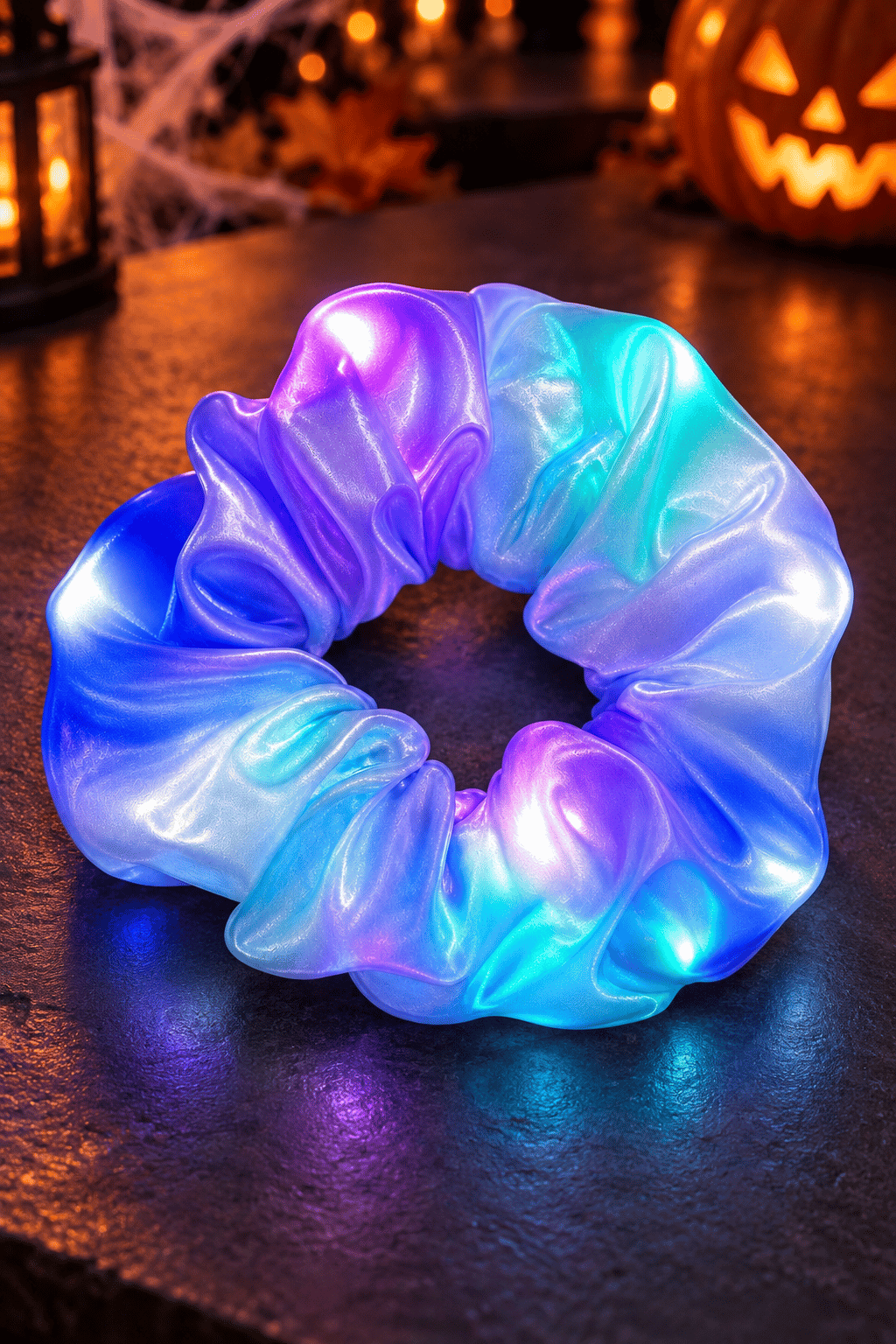 3 Mod Işıklı LED Saç Tokası Renkli Parlayan Scrunchie Parti Festival Saç Aksesuarı