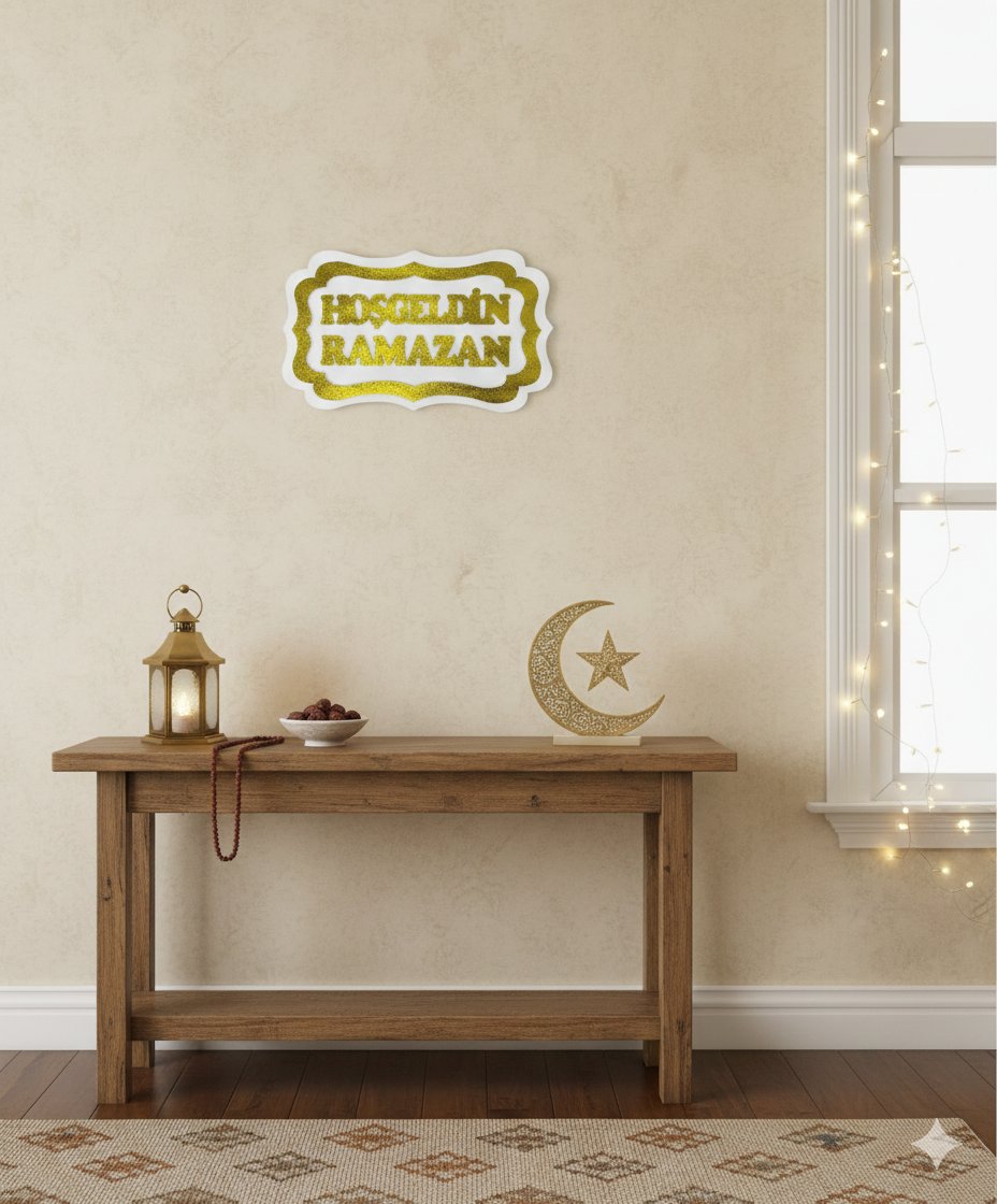 30 x 47 cm Strafor Hoşgeldin Ramazan Duvar ve Dekor Süsü