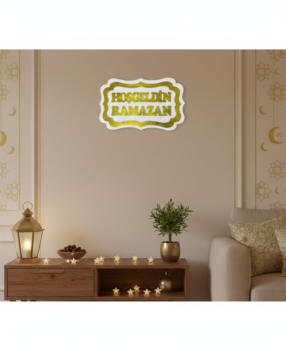 30 x 47 cm Strafor Hoşgeldin Ramazan Duvar ve Dekor Süsü