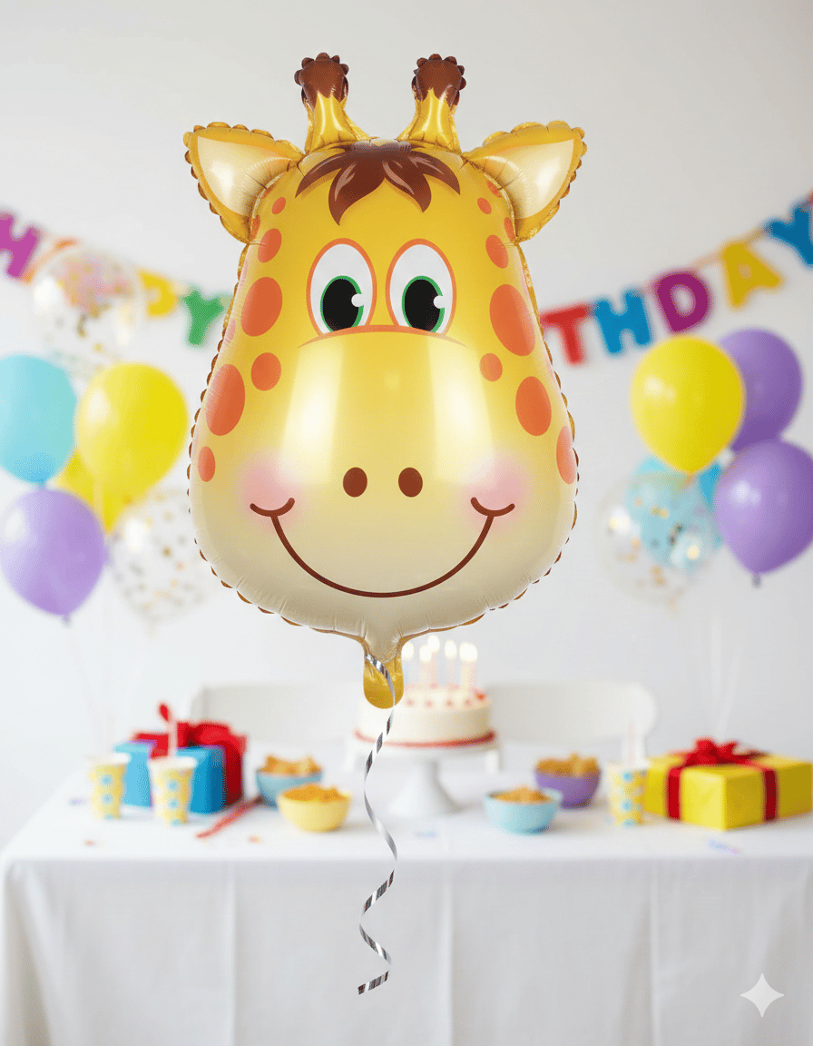 8 İnç Safari Zürafa Folyo Balon - Doğum Günü Parti Dekorasyon Balonu