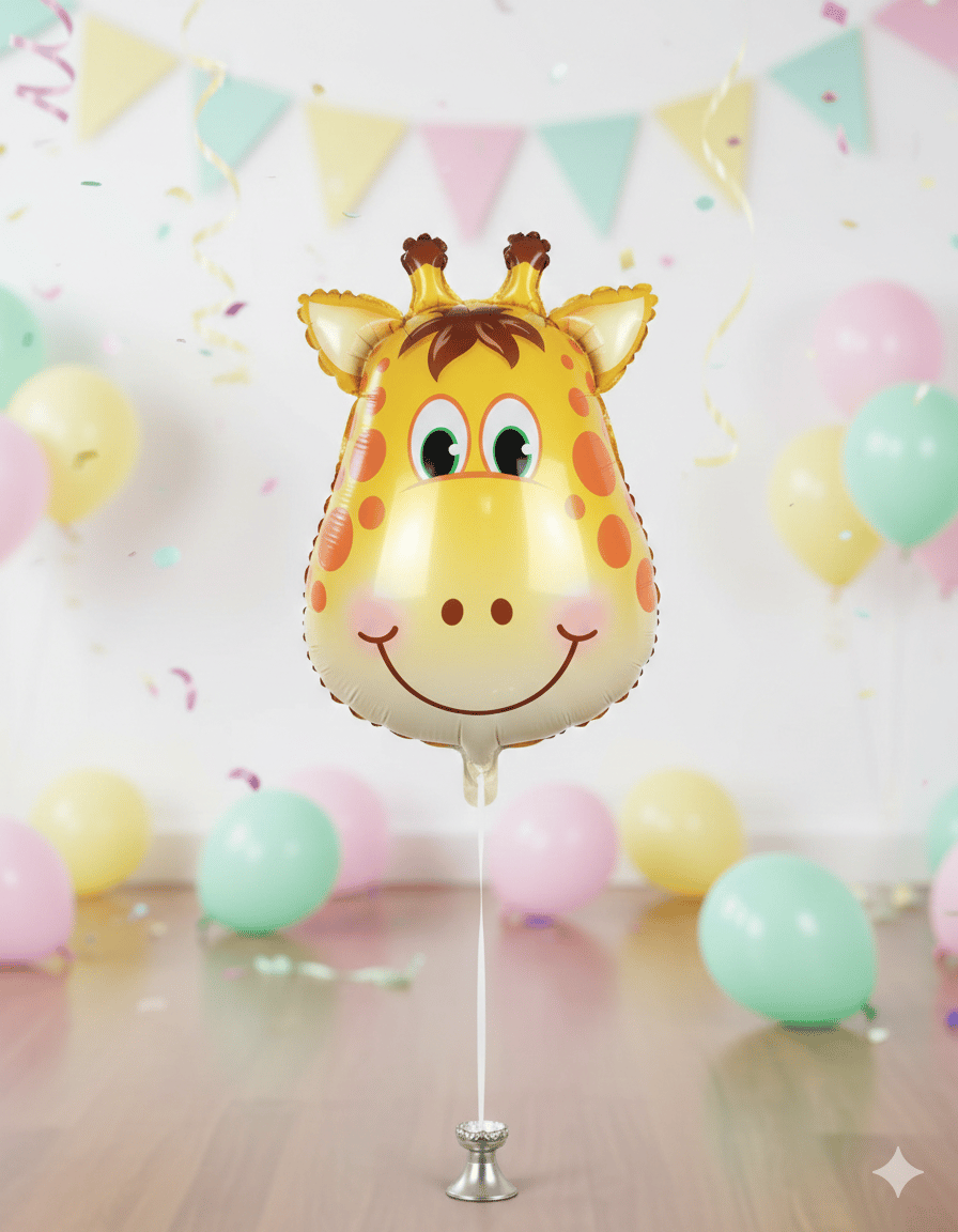 8 İnç Safari Zürafa Folyo Balon - Doğum Günü Parti Dekorasyon Balonu