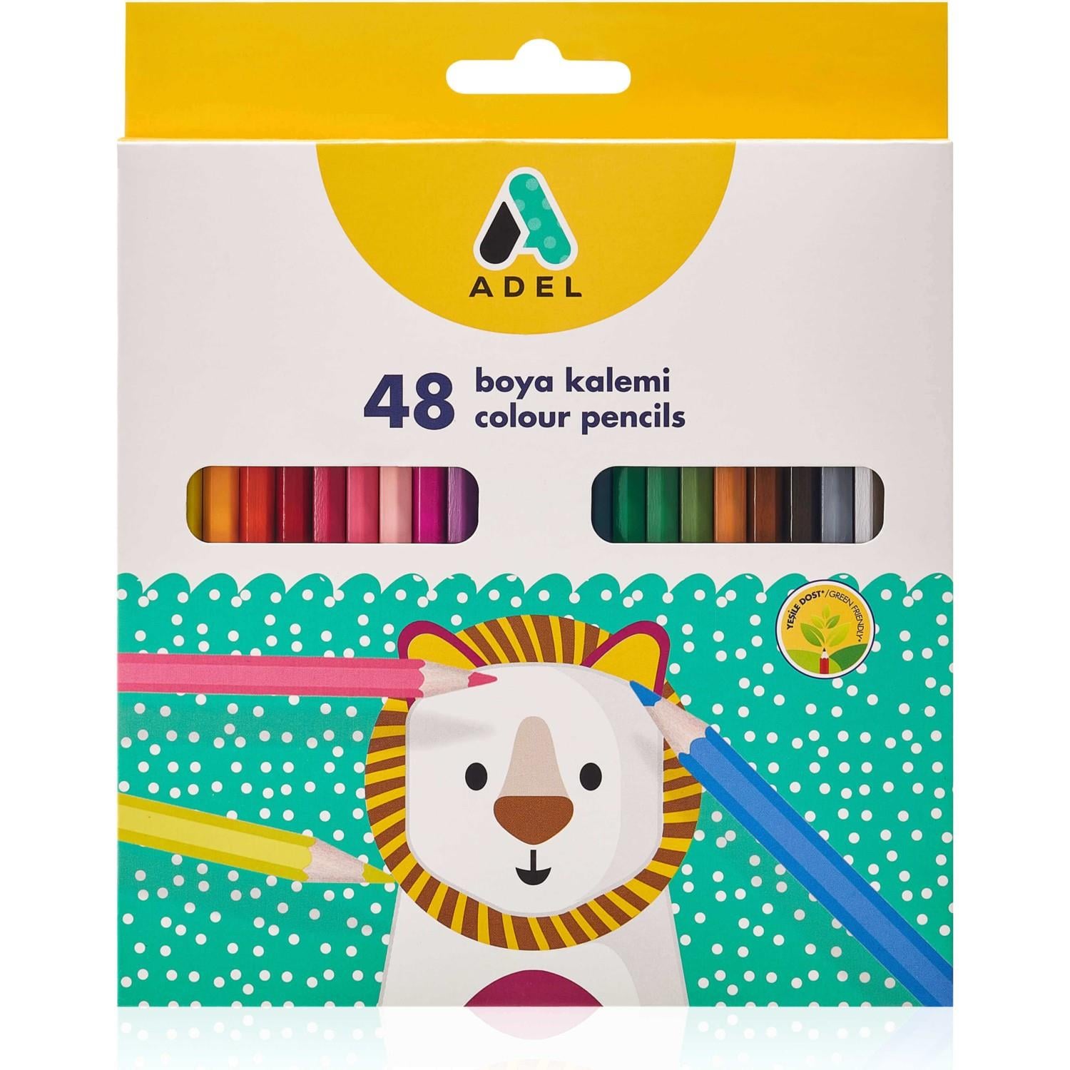Adel Karton Kutu Kuru Boya Kalemi 48 Li Tam Boy  