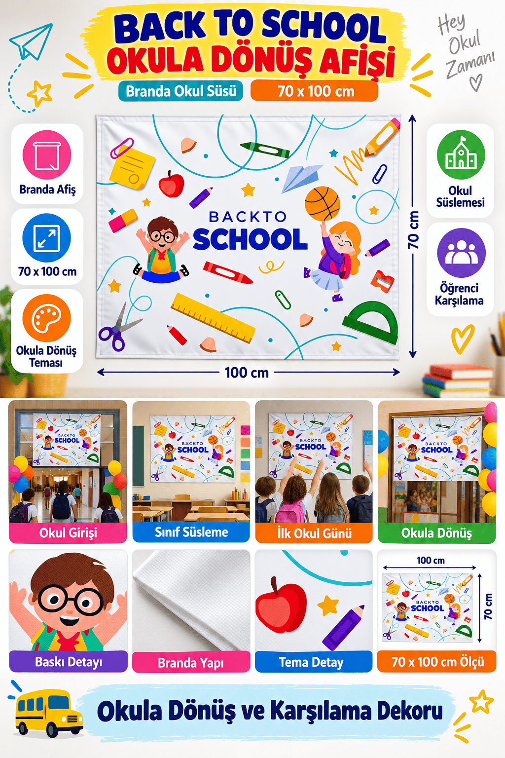 Afiş branda Back To School Afişi 70*100 cm