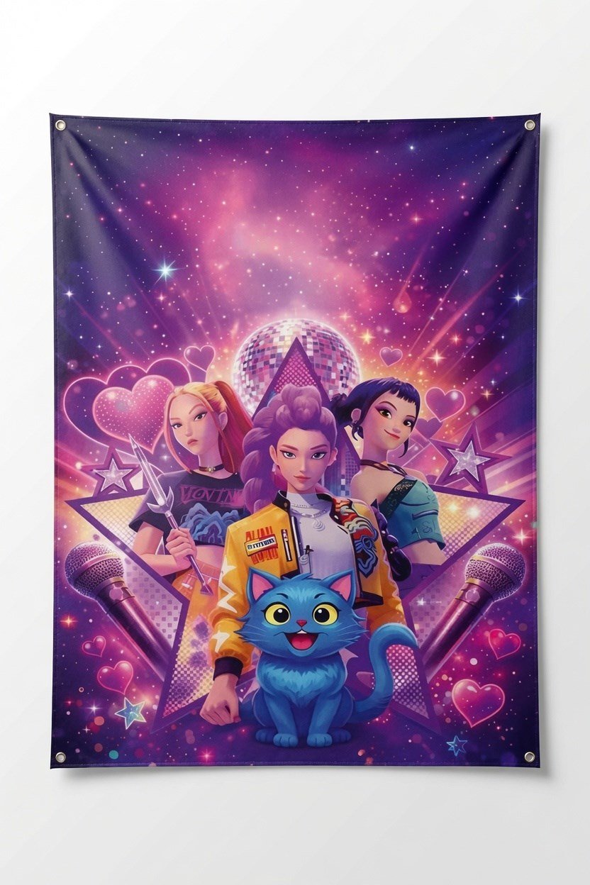 Afiş K-POP Huntrix Doğum Günü Afişi Arka Fon 70*100 cm BRANDA