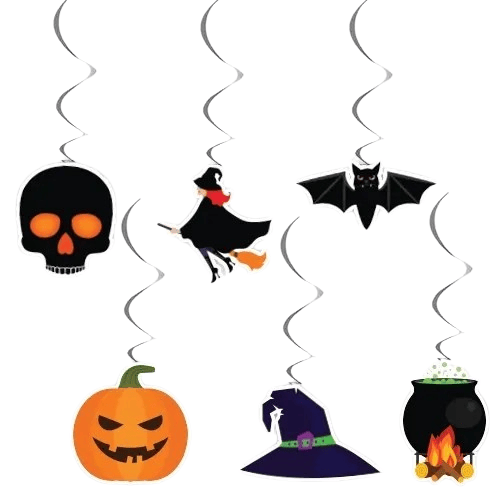 Asmalı Sarkıt süsü Halloween 6 lı Helezon