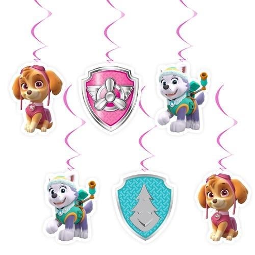 Asmalı tavan sarkıt süsü 6 lı PAW PATROL SKY helezon sarkıt doğum günü süsü