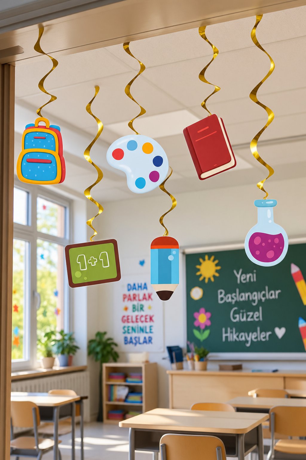 Asmalı tavan sarkıt süsü Okul süslemesi 6LI Helezo