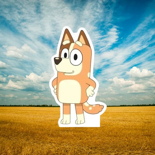 Ayaklı pano Bluey Chilli Ayaklı Pano 35 cm Turuncu Doğum Günü Masa Dekoru