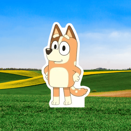 Ayaklı pano Bluey Chilli Ayaklı Pano 35 cm Turuncu Doğum Günü Masa Dekoru