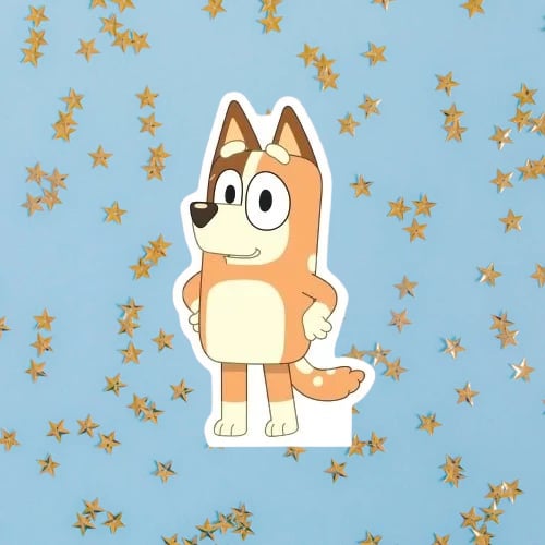 Ayaklı pano Bluey Chilli Ayaklı Pano 35 cm Turuncu Doğum Günü Masa Dekoru