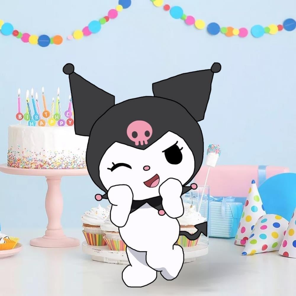 Ayaklı pano Kuromi Ayaklı Pano 35 cm Doğum Günü masa süsü 