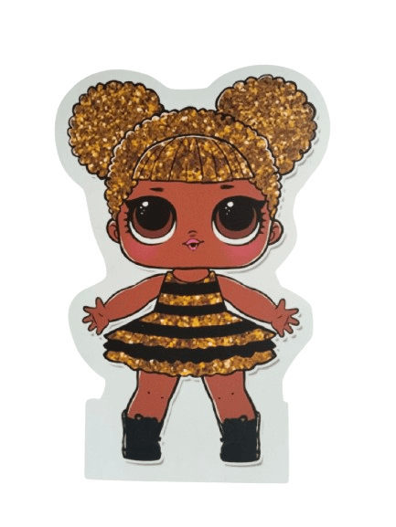 Ayaklı pano lol bebek queen bee 35x24cm ayaklı Çift taraflı bandlı duvat yada masa süsü
