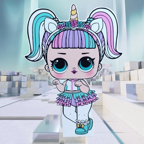 Ayaklı pano Lol Bebek Unicorn Temalı 50x30 cm Doğum günü Masa Dekoru Oda Süsü
