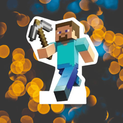 Ayaklı pano Minecraft Temalı 33x27 cm Masa Dekoru Çocuk Odası Süsü