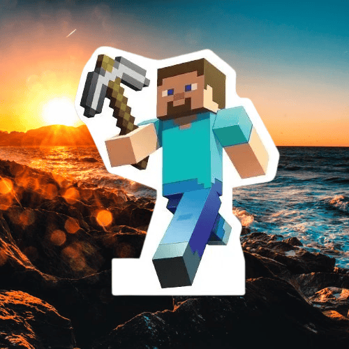Ayaklı pano Minecraft Temalı 33x27 cm Masa Dekoru Çocuk Odası Süsü