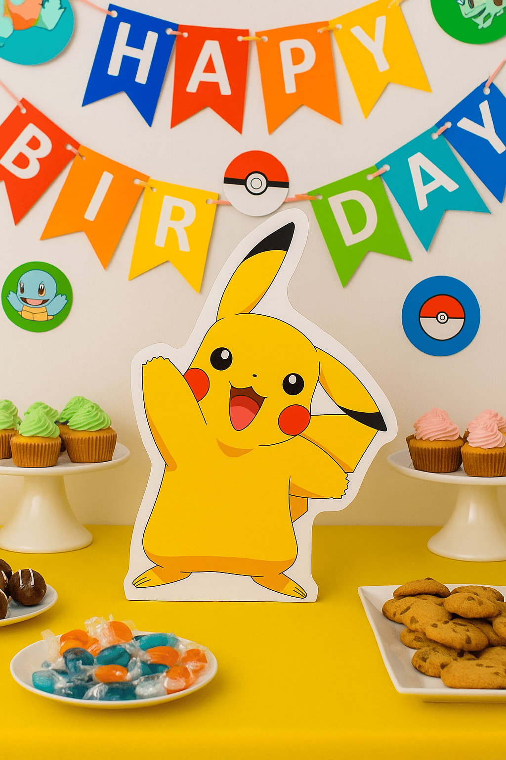Ayaklı pano POKEMON  Pikachu 34x23 cm Doğum Günü Masa Aksesuarı