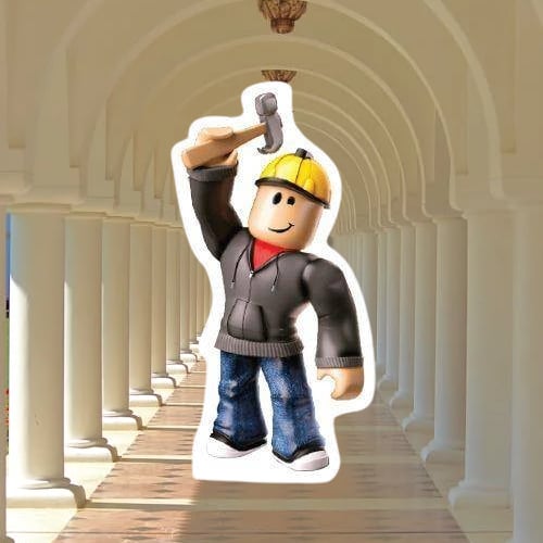 Ayaklı Pano Roblox Builderman Temalı  35x17 cm Doğum Günü Masa Süsü Oda Dekoru