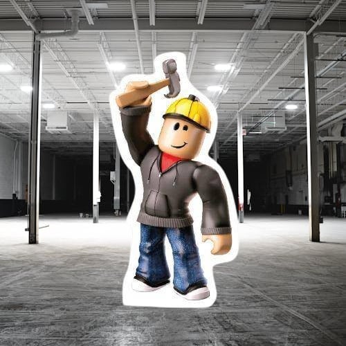 Ayaklı Pano Roblox Builderman Temalı  35x17 cm Doğum Günü Masa Süsü Oda Dekoru