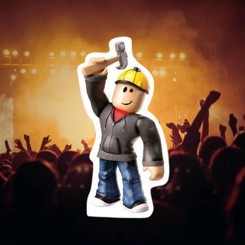 Ayaklı Pano Roblox Builderman Temalı  35x17 cm Doğum Günü Masa Süsü Oda Dekoru