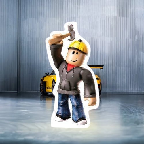 Ayaklı Pano Roblox Builderman Temalı  35x17 cm Doğum Günü Masa Süsü Oda Dekoru