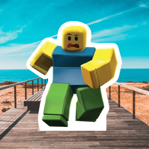 Ayaklı Pano Roblox Noob Temalı 33x29 cm Doğum Günü Masa Dekoru Çocuk Odası Süsü