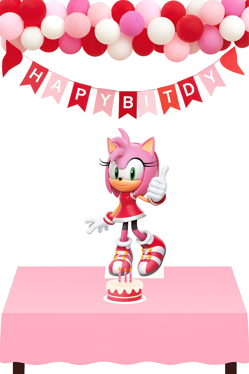 Ayaklı pano Sonic Boom 33x24 Amy Pembe Masa Dekoru Çocuk Odası Dekoru Pembe