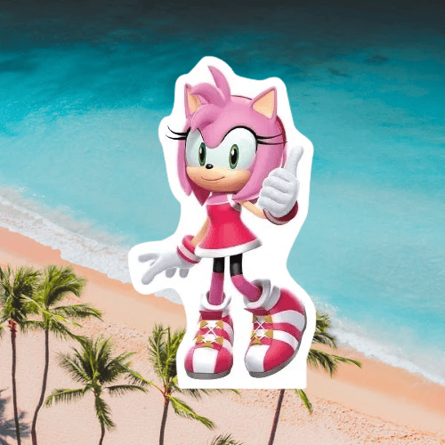 Ayaklı pano Sonic Boom 33x24 Amy Pembe Masa Dekoru Çocuk Odası Dekoru Pembe