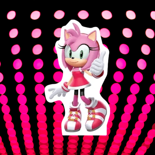Ayaklı pano Sonic Boom 33x24 Amy Pembe Masa Dekoru Çocuk Odası Dekoru Pembe