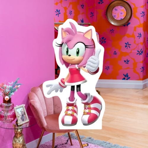 Ayaklı pano Sonic Boom 33x24 Amy Pembe Masa Dekoru Çocuk Odası Dekoru Pembe