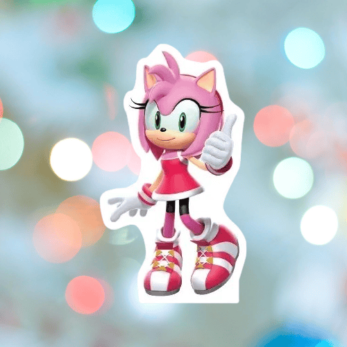 Ayaklı pano Sonic Boom 33x24 Amy Pembe Masa Dekoru Çocuk Odası Dekoru Pembe