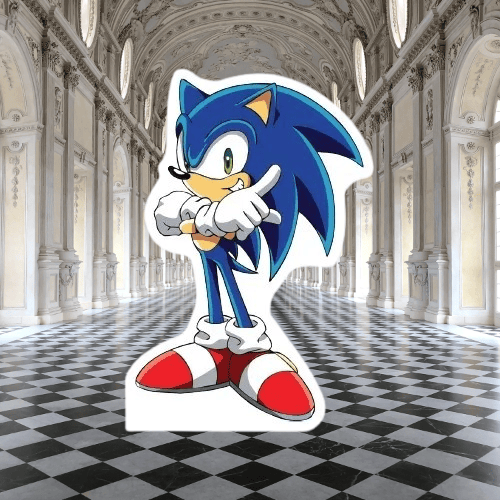 Ayaklı pano Sonic Boom 33X24 cm Mavi Kirpi Doğum Günü Masa Dekoru Çocuk Odası Süsü