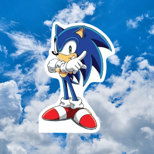 Ayaklı pano Sonic Boom 33X24 cm Mavi Kirpi Doğum Günü Masa Dekoru Çocuk Odası Süsü