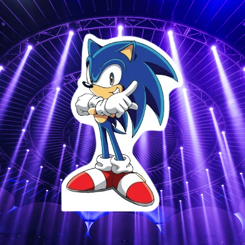 Ayaklı pano Sonic Boom 33X24 cm Mavi Kirpi Doğum Günü Masa Dekoru Çocuk Odası Süsü