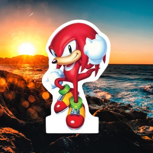 Ayaklı Pano Sonic Boom Ekidne Knuckles Ayaklı Pano 34x24 cm Doğum Günü Masa Dekoru