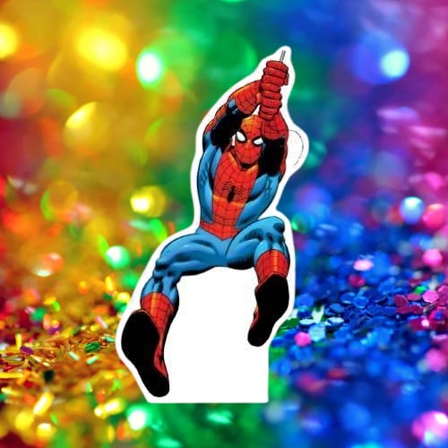 Ayaklı pano Spider Örümcek Adam 34x18 cm Ağla Uçan Örümcek Adam Doğum Günü Masa Dekoru Çocuk Odası Süsü