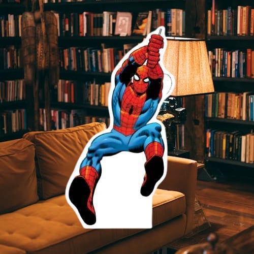 Ayaklı pano Spider Örümcek Adam 34x18 cm Ağla Uçan Örümcek Adam Doğum Günü Masa Dekoru Çocuk Odası Süsü