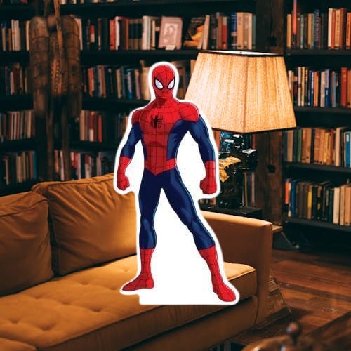 Ayaklı pano Spider Örümcek Adam 34x18 cm Ayakta Duran Örümcek Adam Doğum Günü Masa Dekoru Çocuk Odası Süsü