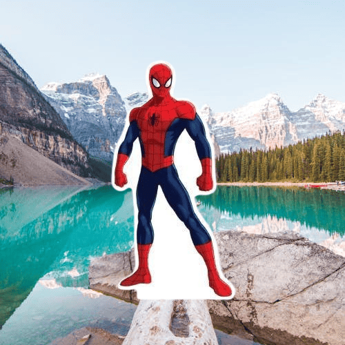 Ayaklı pano Spider Örümcek Adam 34x18 cm Ayakta Duran Örümcek Adam Doğum Günü Masa Dekoru Çocuk Odası Süsü