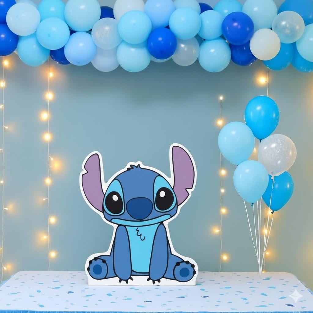 Ayaklı pano Stitch Temalı 34 cm Lilo Stitch Doğum Günü Masa Dekoru- Çocuk odası Süsü