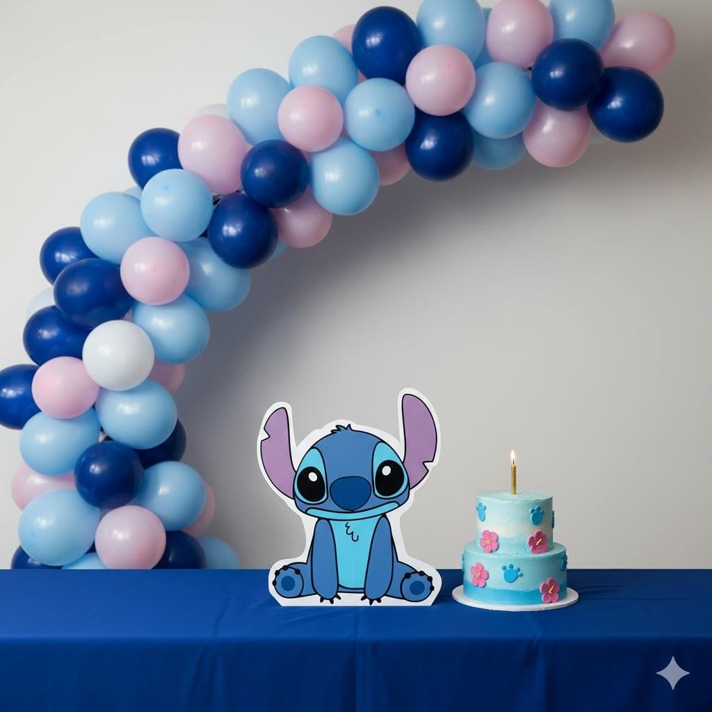 Ayaklı pano Stitch Temalı 34 cm Lilo Stitch Doğum Günü Masa Dekoru- Çocuk odası Süsü