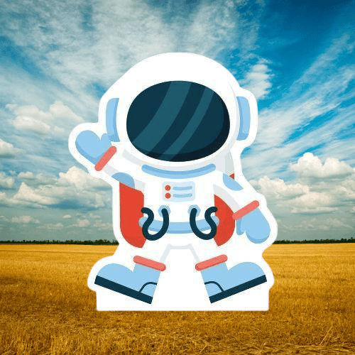 Ayaklı pano Uzay Temalı Astronot 34x28 cm Doğum Günü Aksesuarı