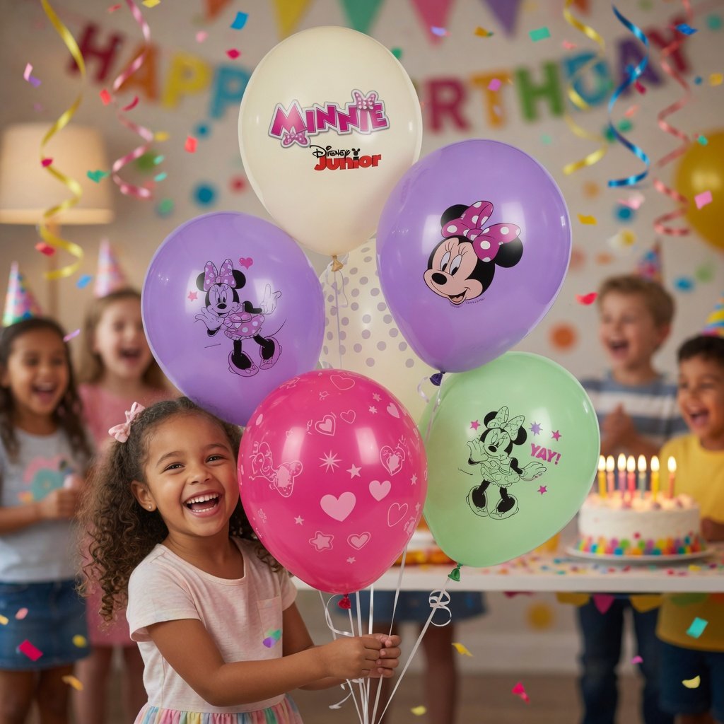 Balon 12 inç MİNNİE baskılı 6lı balon seti