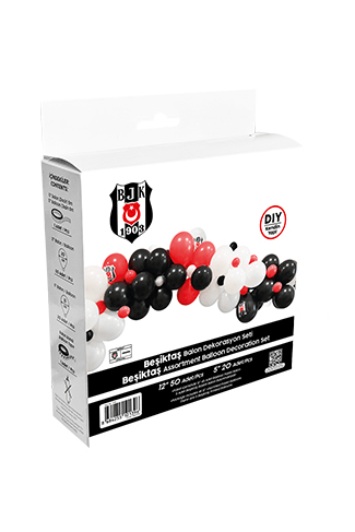 Balon Dekorasyon Seti Beşiktaş Temalı 72 Parça