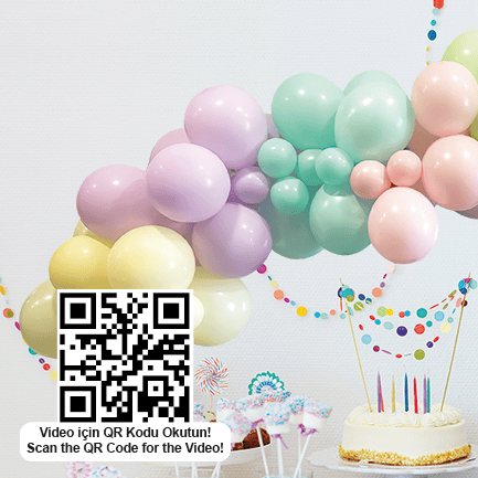 Balon Dekorasyon Seti Makaron Temalı 72 Parça