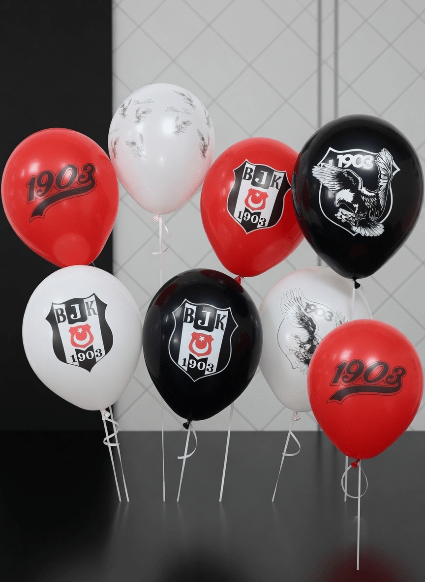 Balon Seti Beşiktaş lisanslı 12inç 8li paket